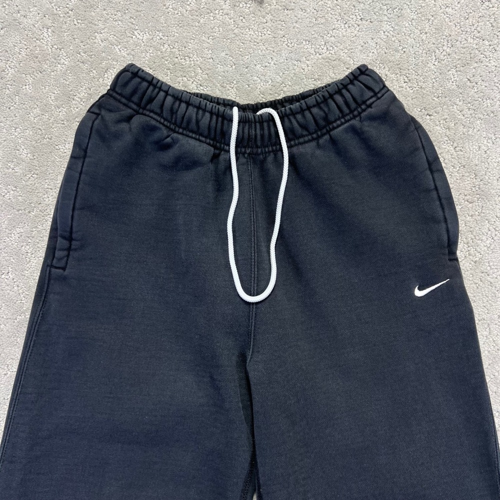 Nike Sweatpants Womens XS Black Faded Solo Swoosh Joggers Thick Heavy Fleece - Picture 2 of 16